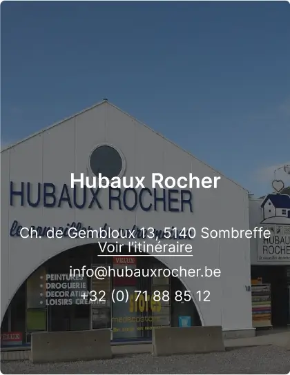 Hubaux Rocher -Ch. de Gembloux 13, 5140 Sombreffe – info@hubauxrocher.be – +32 (0) 71 88 85 12